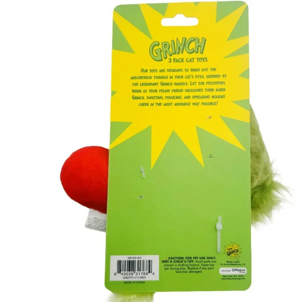 THE GRINCH 3 pack Cat Toys ( Catnip inside)